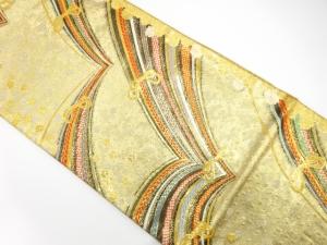 組紐に小花模様織り出し　振袖用袋帯